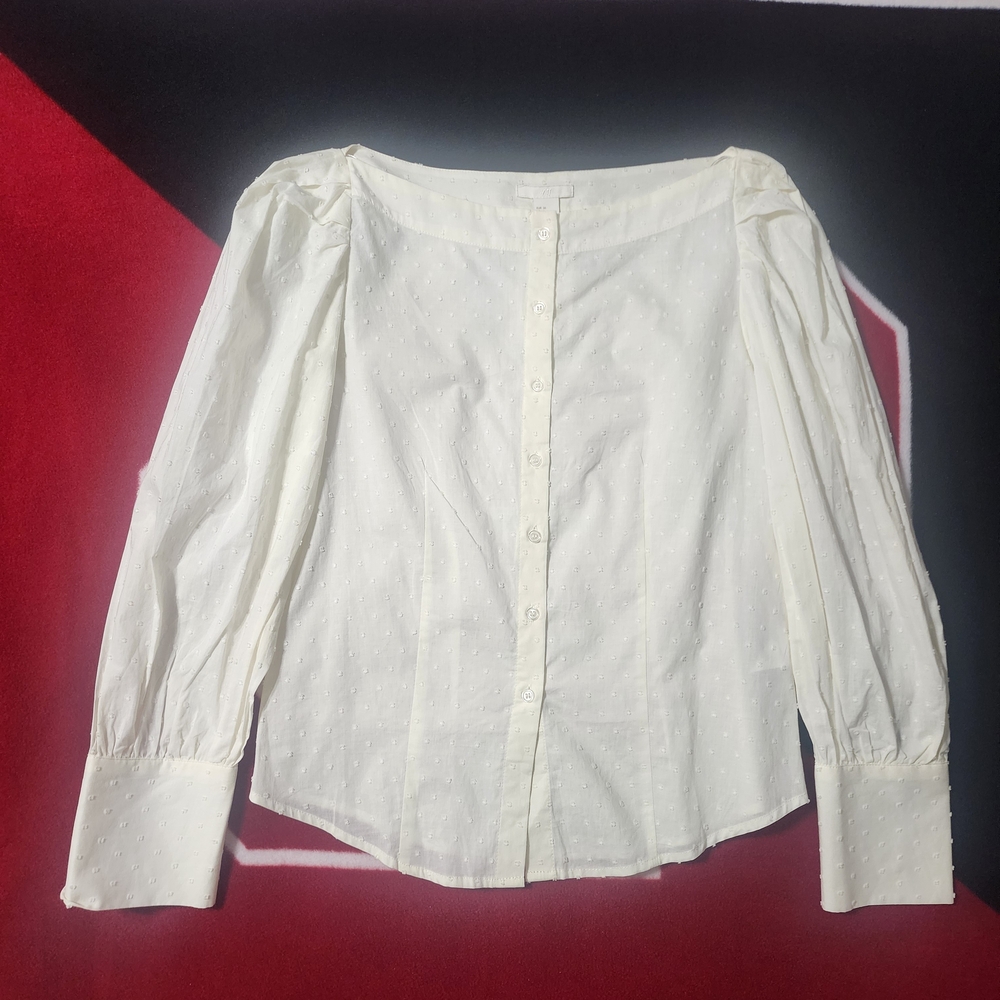 H&M Cream Button-Up Blouse